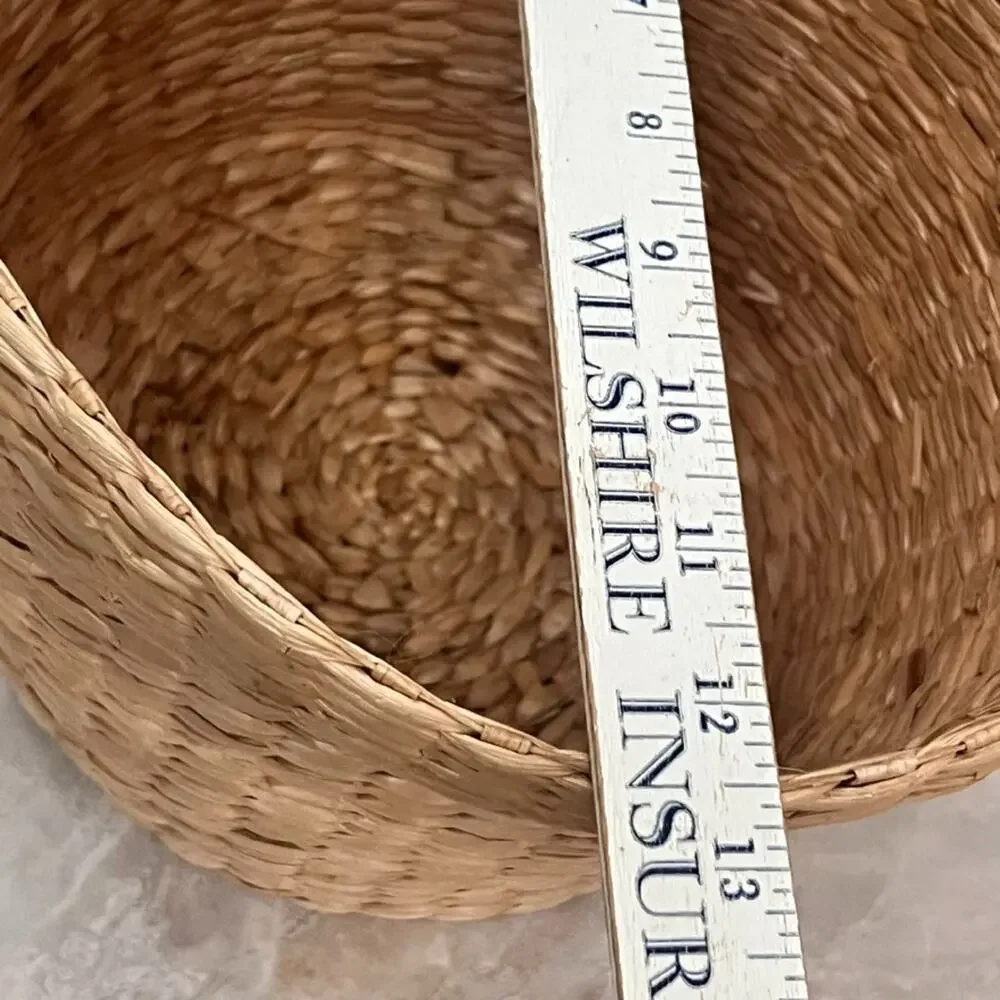 Water Hyacinth Round Multi-Use Basket With Handles Boho Decor 10
